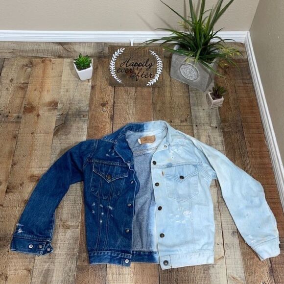 Vintage Levis Orange Tab Denim Jacket Bleach - Picture 1 of 12